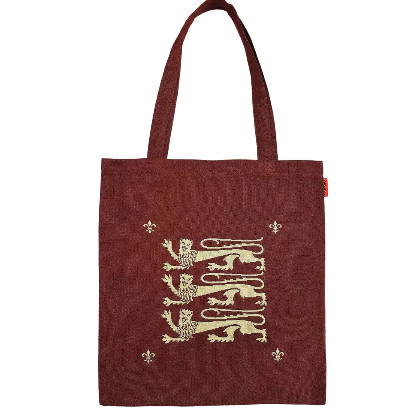 Signare Three Lions Red Flat Tote Bag