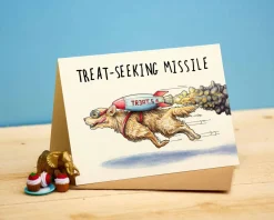 Bewilderbeest Treat-Seeking Missile Greetings Card