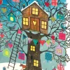 Roger La Borde Treehouse Blue Lasercut Christmas Card Kraft Box