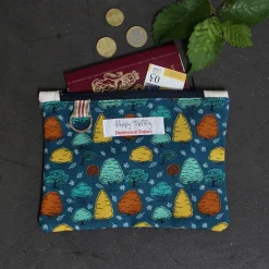Poppy Treffry Trees Flat Zip Purse with Keyring