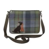 Earth Squared Bags Tweed Applique Brown Dog Messenger Bag