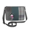 Earth Squared Bags Tweed Applique Cat with Scarf Messenger Bag
