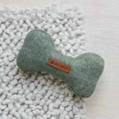 Sweet William Tweed Dog Bone Shaped Dog Toy - Green