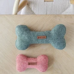 Sweet William Tweed Dog Bone Shaped Dog Toy - Green
