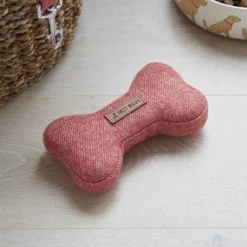 Sweet William Tweed Dog Bone Shaped Dog Toy - Orange