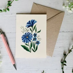 Becky Amelia Ultramarine Wildflowers Greeting Card