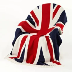Bronte Moon Union Jack Merino Lambswool Throw Blanket