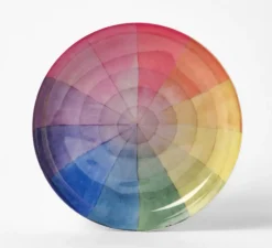 Roomytown Vintage Colour Wheel Round Enamel Printed Tray