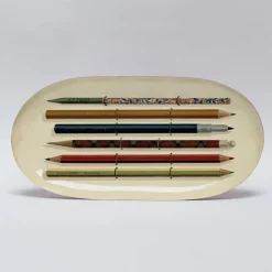 Roomytown Vintage Pencils Enamel Printed Tray