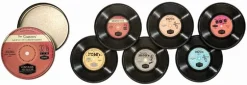 Elite Tins Vintage Record Coasters - Set of 6
