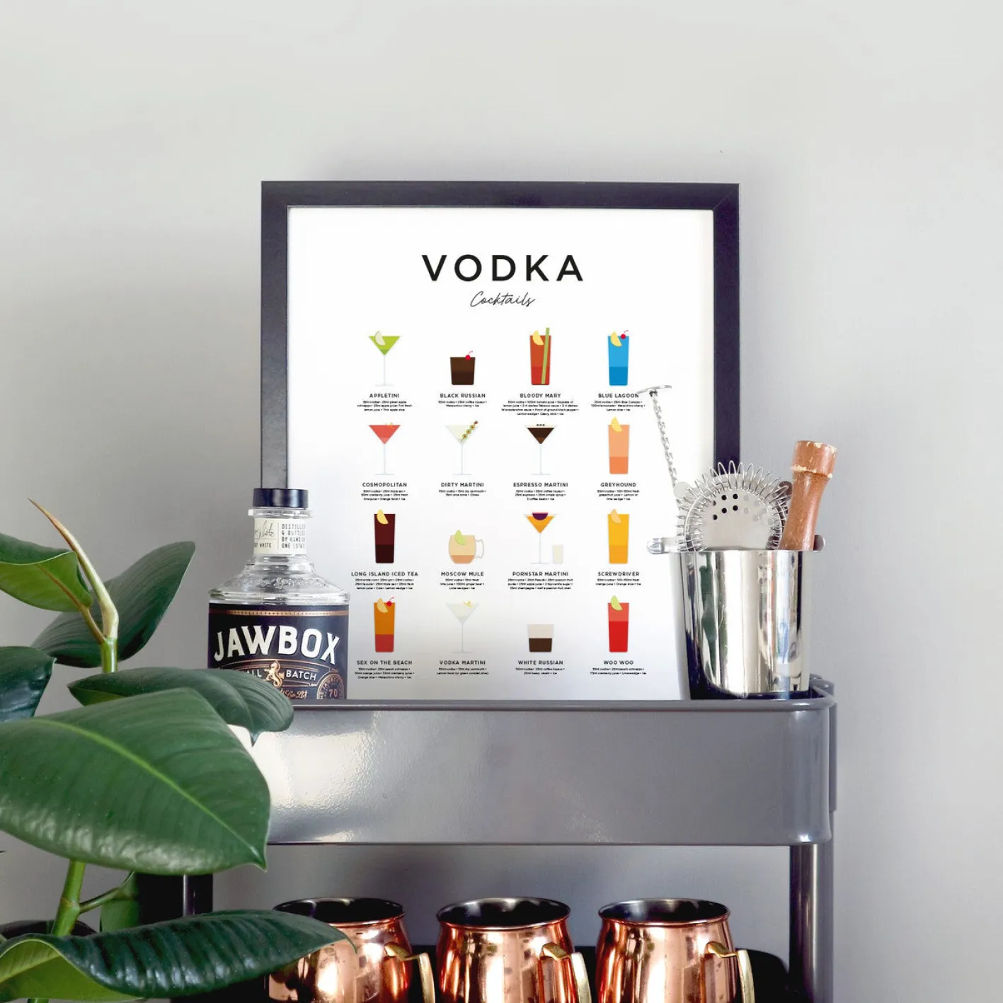 Everlong Print Co. Vodka Cocktails Print - Framed