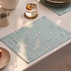 Sophie Allport Watercolor Dragonfly Fabric Placemat - Set of 2