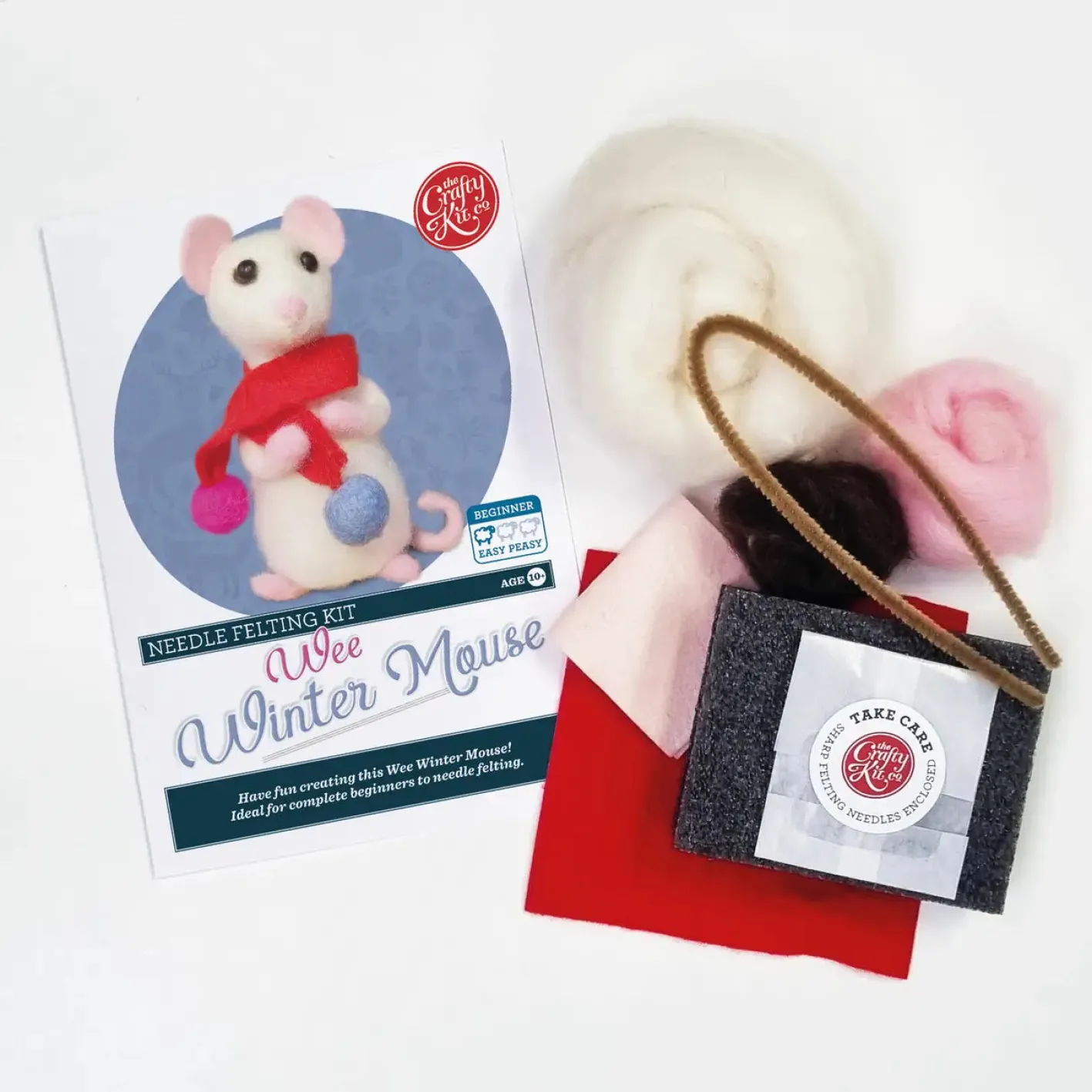 The Crafty Kit Co. Wee Winter Mouse Needle Felting Kit
