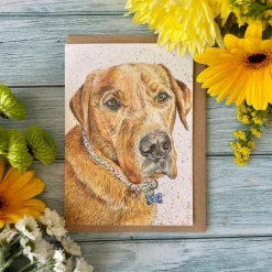 Jen Winnett Wellie the Labrador Blank Greetings Eco Card