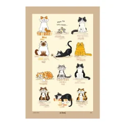 Samuel Lamont When the Cat's Away Tea Towel