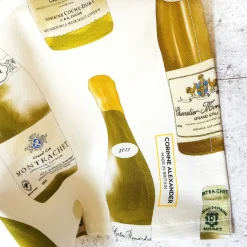 Corinne Alexander White Burgundy Tea Towel by