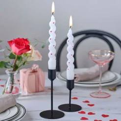 Ginger Ray White Heart Pattern Twisted Candles