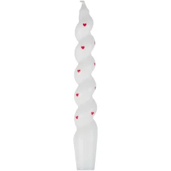 Ginger Ray White Heart Pattern Twisted Candles