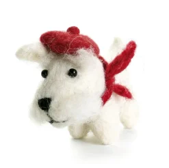 Amica Felt White Westie with Red Beret Felt Decoration