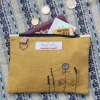 Poppy Treffry Wild Grasses Flat Embroidered Zip Purse with Keyring