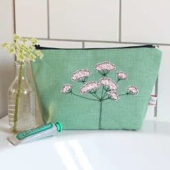 Poppy Treffry Wild Parsley Embroidered Lined Make Up Bag