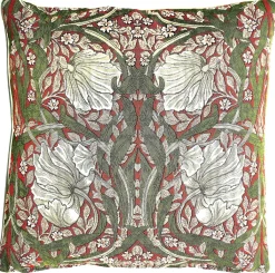Signare William Morris Pimpernel and Thyme Red Pillow