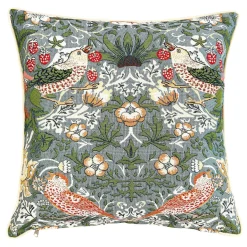 Signare William Morris Strawberry Thief Grey Pillow