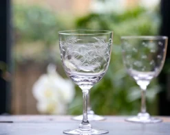 The Vintage List Wine Glass with Fern Design