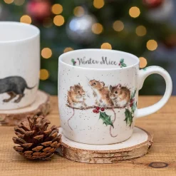 Wrendale Designs 'Winter Mice' Small Bone China Mug (11oz)