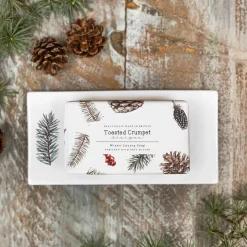 Toasted Crumpet Winter Spruce Bone China Rectangular Soap Dish