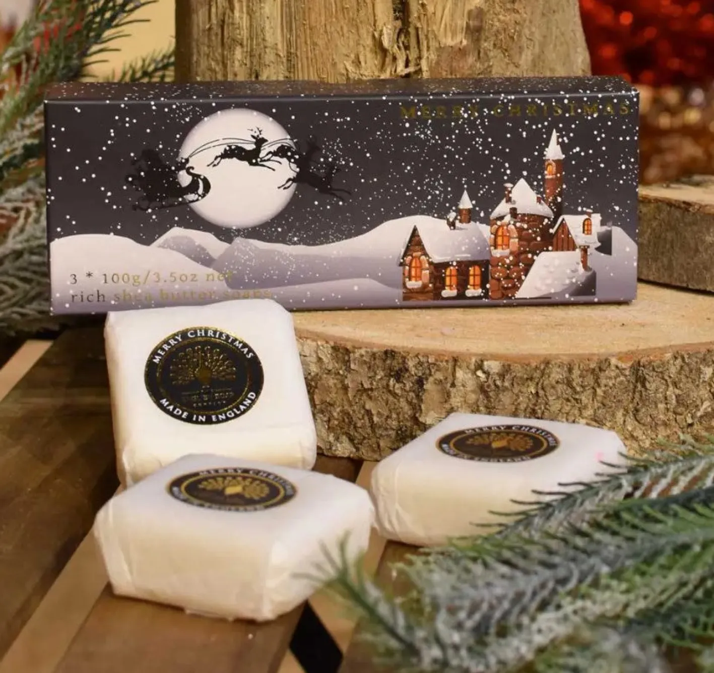 English Soap Company Winter Village Triple Soap Gift Box