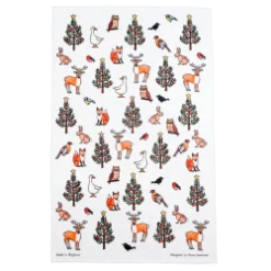Alison Gardiner Winter Wildlife Tea Towel