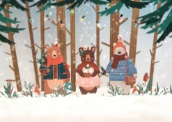 Dapple & Dot Wintery Bears Wooden Decorations