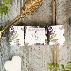 Toasted Crumpet 'With Love & Hugs' Mulberry Mini Moments Boxed Trio of Heart Soaps