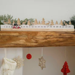Ginger Ray Wooden Reusable Advent Calendar with Moveable Car
