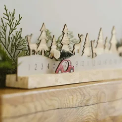 Ginger Ray Wooden Reusable Advent Calendar with Moveable Car