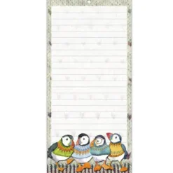 Emma Ball Woolly Puffins Lined Magnetic Pad
