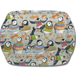 Emma Ball Woolly Puffins Melamine Scatter Tray