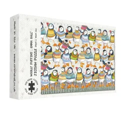 Emma Ball Woolly Puffins 1000 Piece Jigsaw Puzzle by