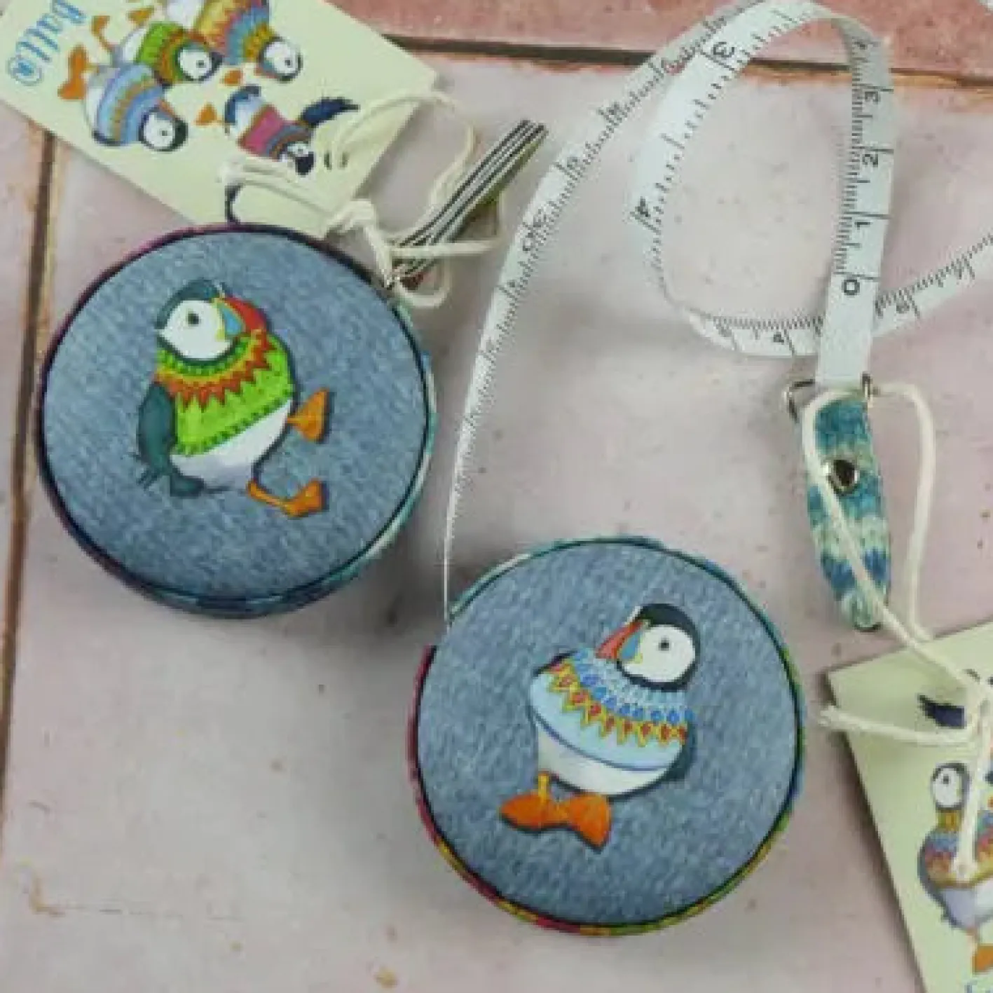 Emma Ball Woolly Puffins Tape Measure