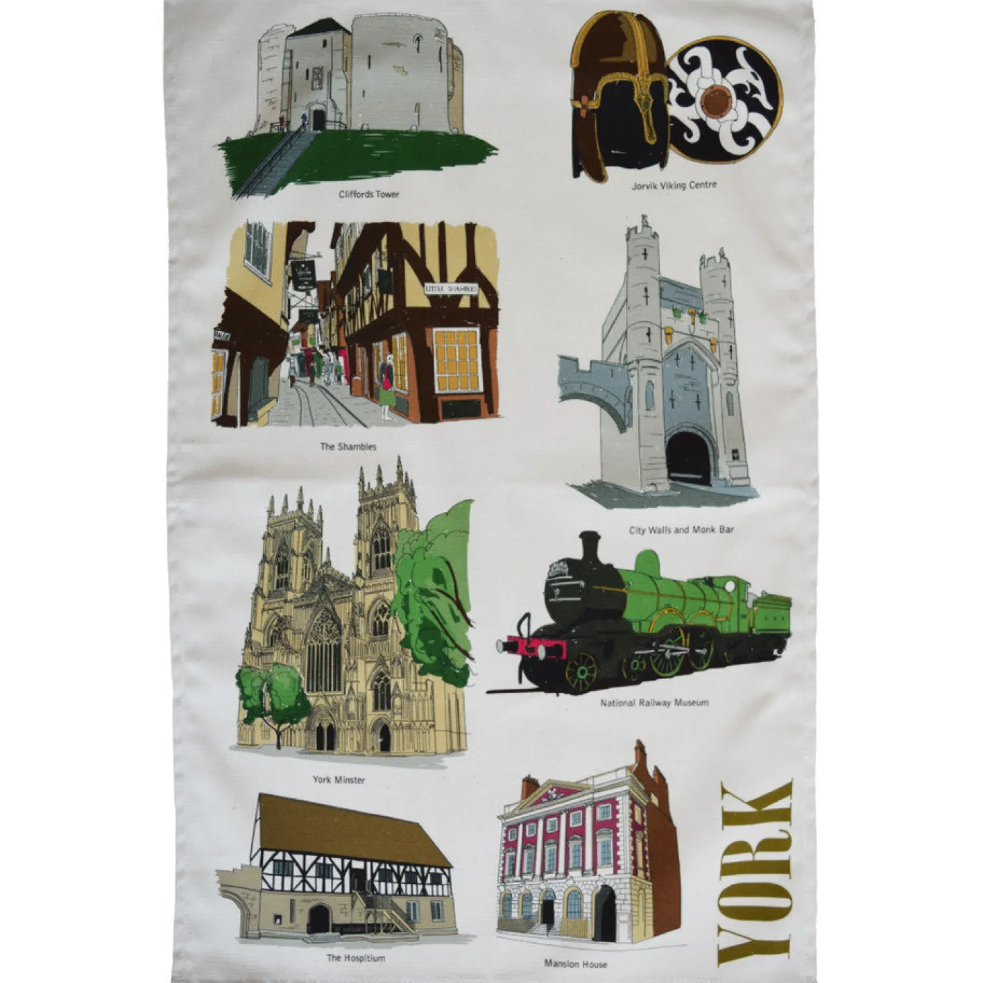 Town Towels York Landmarks Tea Towel