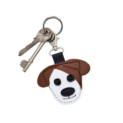 Zatchels Chestnut Cute Dog Leather Bag Charm