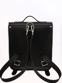 Zatchels Handmade Leather City Backpack - Gothic Black & White Stripe