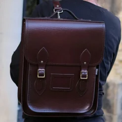 Zatchels Handmade Leather City Backpack Plus - British Racing Green