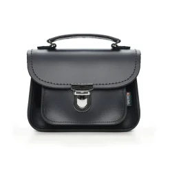 Zatchels Handmade Leather Luna Navy Small Handbag