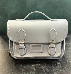 Zatchels Handmade Leather Midi Satchel - Ghost Grey
