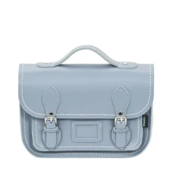 Zatchels Handmade Leather Midi Satchel - Lilac Grey