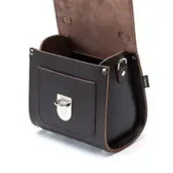 Zatchels Handmade Leather Sugarcube Dark Brown Small Handbag