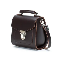 Zatchels Handmade Leather Sugarcube Dark Brown Small Handbag