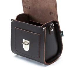 Zatchels Handmade Leather Sugarcube Dark Brown Small Handbag